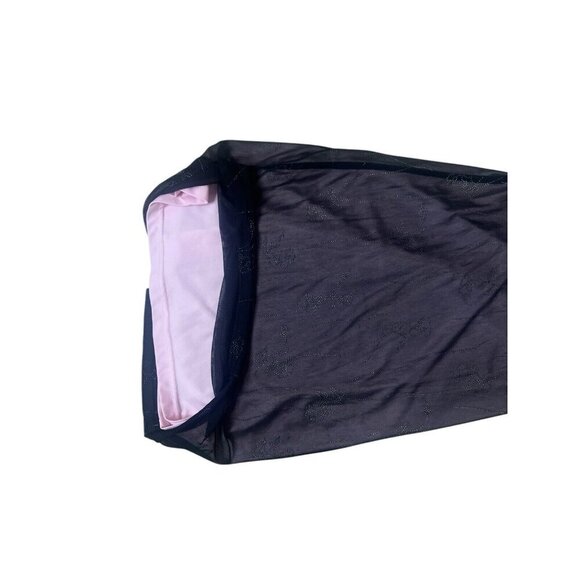 Vtg Y2k Milkmaid Dress Fits M Black Pink Sheer Whimsigoth Goth Fairy Sequin - Picture 11 of 16